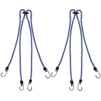 2x stuks bagagespin/snelbinders 4-armig met haken 4 x 60 cm