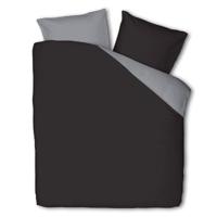 Dekbedovertrek Hotel Two Tone - Antraciet - Eenpersoons (140x200 Cm) - Antraciet Microvezel - Effen - Fresh And Co - Dekbed-Discounter.nl