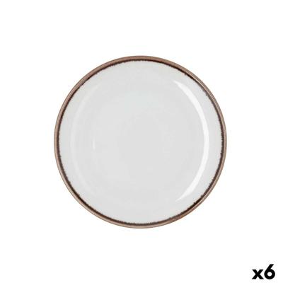 Dessertbord Bidasoa Orion Hydrozero Wit Keramisch Ø 21 cm (6 Stuks)