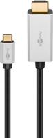 Goobay 60175 video kabel adapter 3 m USB Type-C HDMI Type A (Standaard) Zilver, Zwart - thumbnail
