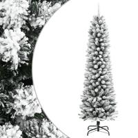 VidaXL Kunstkerstboom met sneeuw smal 150 cm pvc en pe