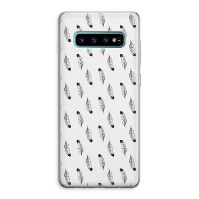 Pluimen: Samsung Galaxy S10 Plus Transparant Hoesje