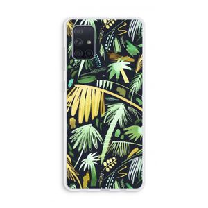 Tropical Palms Dark: Galaxy A71 Transparant Hoesje