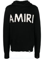 AMIRI hoodie à logo en maille intarsia - Noir