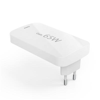 HamaSnellader 2x USB-C 1x USB-A platte mini-oplader PD 65 W Oplader Wit