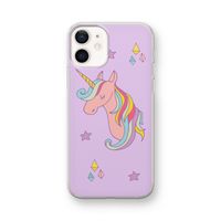 Roze eenhoorn: iPhone 12 mini Transparant Hoesje