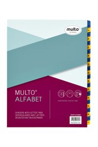 Tabbladen Multo A4 23-rings 24-delig A-Z blauw/geel karton 170gr