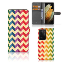 Samsung Galaxy S21 Ultra Telefoon Hoesje Zigzag Multi Color