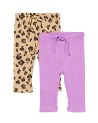HEMA Babylegging Rib - 2 Stuks Paars (paars)