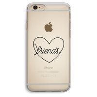 Friends heart black: iPhone 6 Plus / 6S Plus Transparant Hoesje