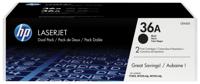 HP Toner 36A Origineel 2-pack Zwart 2000 bladzijden CB436AD - thumbnail