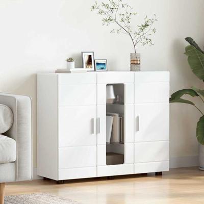 Dressoir met plank Wit 55.5 x 29 x 100 cm Bewerkt hout