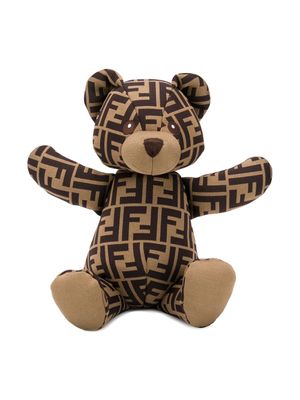 Fendi Kids peluche à motif monogrammé - Marron