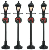 Lemax gas lantern street lamp s/4 verlichte straatlantaarn 2006