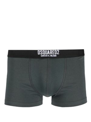 DSQUARED2 boxer en coton à taille logo - Vert