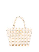 Vanina mini sac cabas Rêveries orné de perles - Blanc - thumbnail