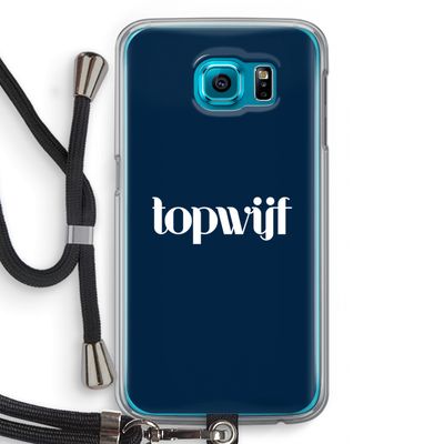 Topwijf Navy: Samsung Galaxy S6 Transparant Hoesje met koord