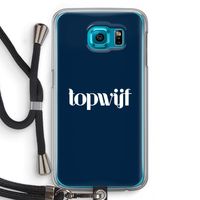 Topwijf Navy: Samsung Galaxy S6 Transparant Hoesje met koord