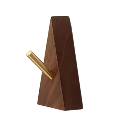 TriLuxe Driehoek Wandhaak - Messing & Massief Hout