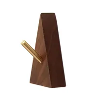 TriLuxe Driehoek Wandhaak - Messing & Massief Hout