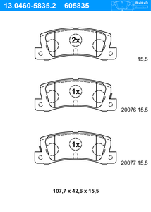 Remblokkenset, schijfrem ATE, u.a. für Toyota, Lexus