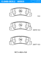 Remblokkenset, schijfrem ATE, u.a. fÃ¼r Toyota, Lexus