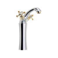 Wastafelmengkraan Sapho Antea 2-knop Gebogen Hoog 24.5 cm Chroom / Goud (incl. pop-up waste) - thumbnail