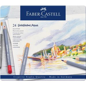 Kleurpotloden Faber-Castell Goldfaber aquarel blik Ãƒ 24 stuks assorti