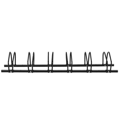 6 Fietsenrek voor Kinderen Fiets Bergfiets en Stuntfiets Fietsenstalling voor Huis Tuin Gang Garage (Zwart 180 x 32,5 x 26 cm)