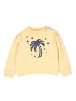 Palm Angels Kids sweat en coton à logo imprimé - Jaune