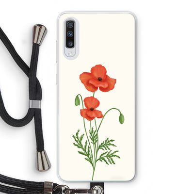 Red poppy: Samsung Galaxy A70 Transparant Hoesje met koord