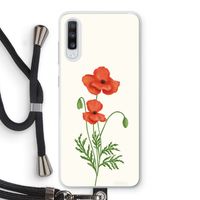 Red poppy: Samsung Galaxy A70 Transparant Hoesje met koord