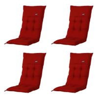 Madison - Tuinkussens Hoge Rug Rib Red - 123x50 - Rood - 4 Stuks - thumbnail