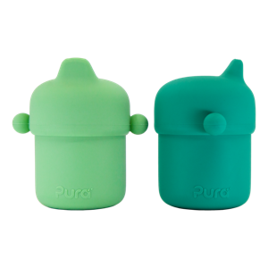 Pura my-my silicone tuitbeker 150ml | 2-pack (Mint en Moss)