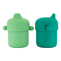 Pura my-my silicone tuitbeker 150ml | 2-pack (Mint en Moss)