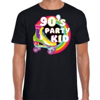 Nineties party verkleed t-shirt heren - jaren 90 feest outfit - 90s party kid - zwart - thumbnail