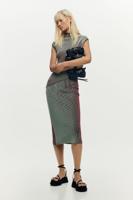 Gebreide jurk met bandjes - GREEN - XL