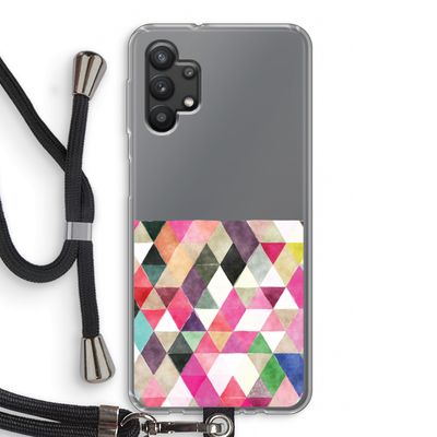 Gekleurde driehoekjes: Samsung Galaxy A32 5G Transparant Hoesje met koord