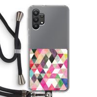 Gekleurde driehoekjes: Samsung Galaxy A32 5G Transparant Hoesje met koord