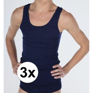 3x Navy Beeren heren hemd - maat 2XL XXL  -