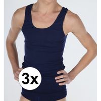 3x Navy Beeren heren hemd - maat 2XL XXL  - - thumbnail