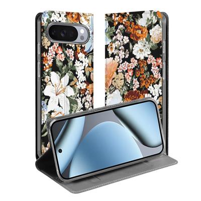 Google Pixel 10 Pro | Flip Style Cover | Dark Flowers