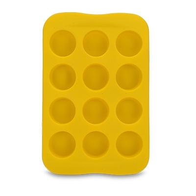 Siliconen chocolade mal lade creatieve geometrie gevormde Ice Cube cake decoratie schimmel vorm: ronde (geel)