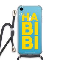 Habibi Blue: iPhone XR Transparant Hoesje met koord
