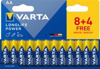 Varta batterij Longlife Power AA, blister van 8 + 4