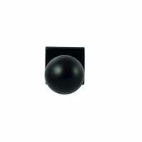 Hardbrass Knopkruk Sfera op vierkant rozet 4mm dun - zwart