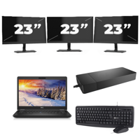 Dell Latitude E5490 - Intel Core i3-8e Generatie - 14 inch - 8GB RAM - 256GB SSD - Windows 11 Home + 3x 23 inch Monitor