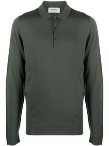 John Smedley Belper long-sleeve polo shirt - Vert