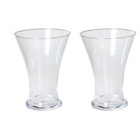 Bellatio Design Vaas - 2x - taps uitlopende vaas - glas - 25 cm - decoratie - bloemenvaas