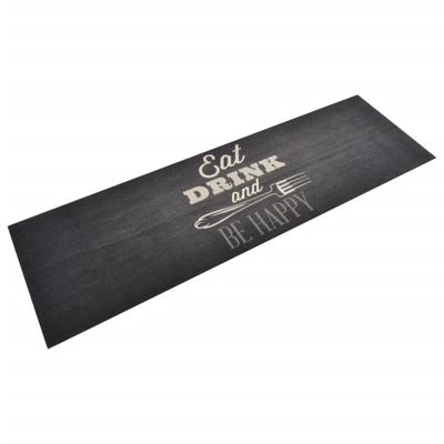 VidaXL Keukenmat wasbaar keukenprint 60x180 cm fluweel zwart